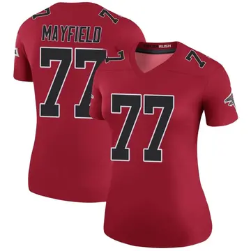 Women's Nike Atlanta Falcons Jalen Mayfield Red Color Rush Jersey - Legend